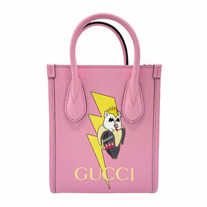 Gucci 2way Handbag Crossbody BNF Leather Pink Yellow Gold